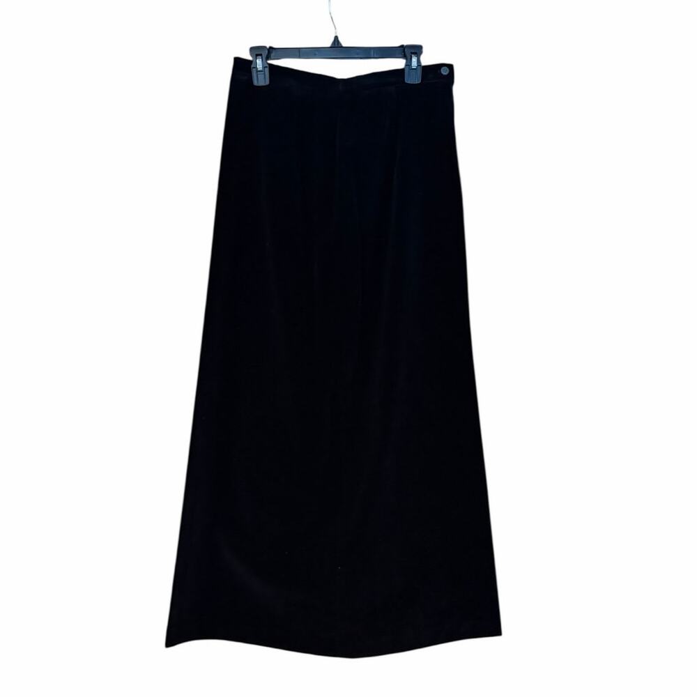 Vintage Women's Cos Cob Black Velvet A Line Maxi Skirt Formal Wedding Large